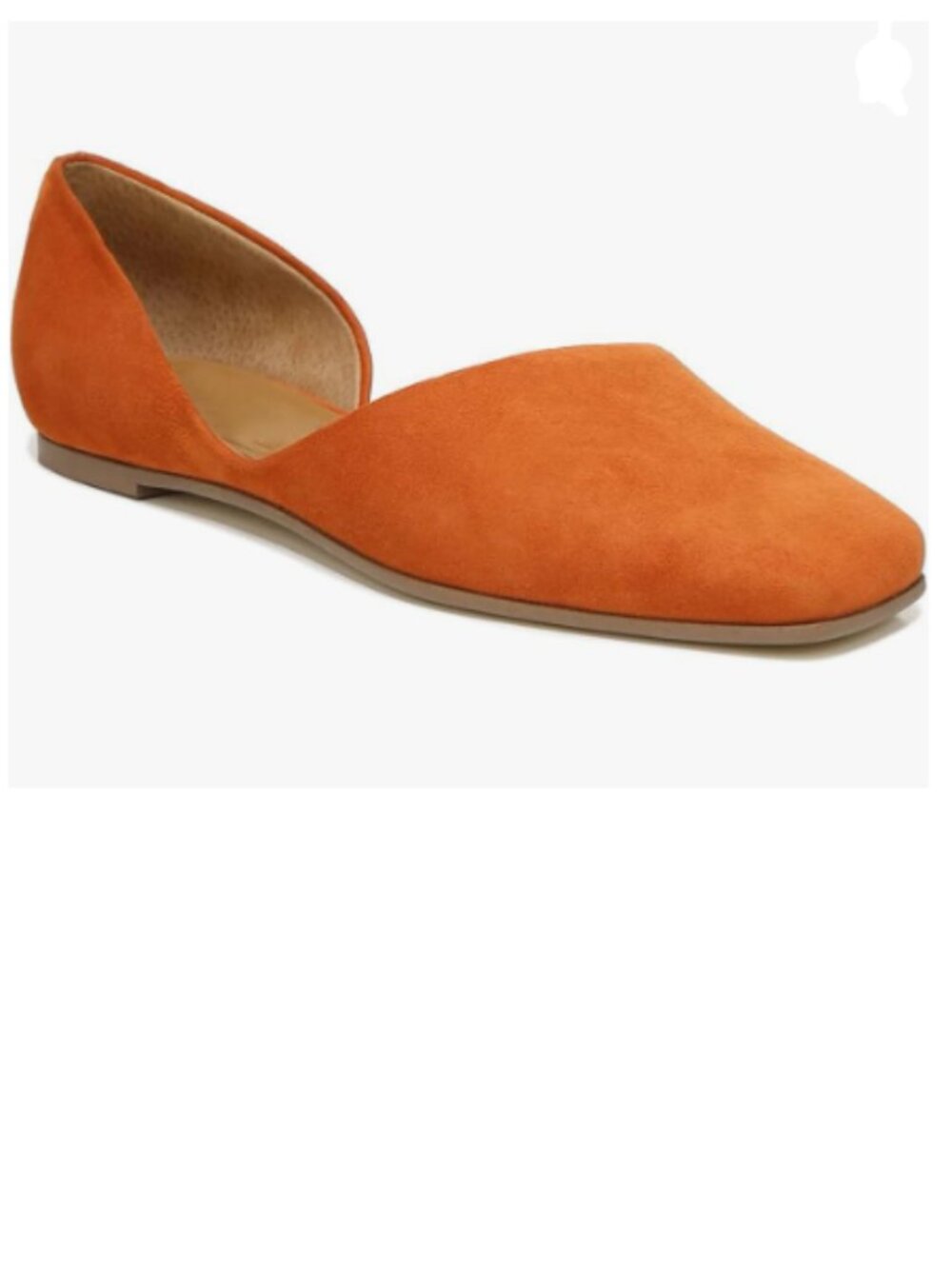 FOWT Orange D'Orsay Ballet Flats Shoes for Women Square Toe Slip On Loafers